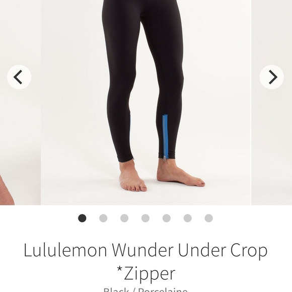 Lululemon Athletica Wunder Under Crop *Zipper Black/Porcelaine - Picture 1 of 7